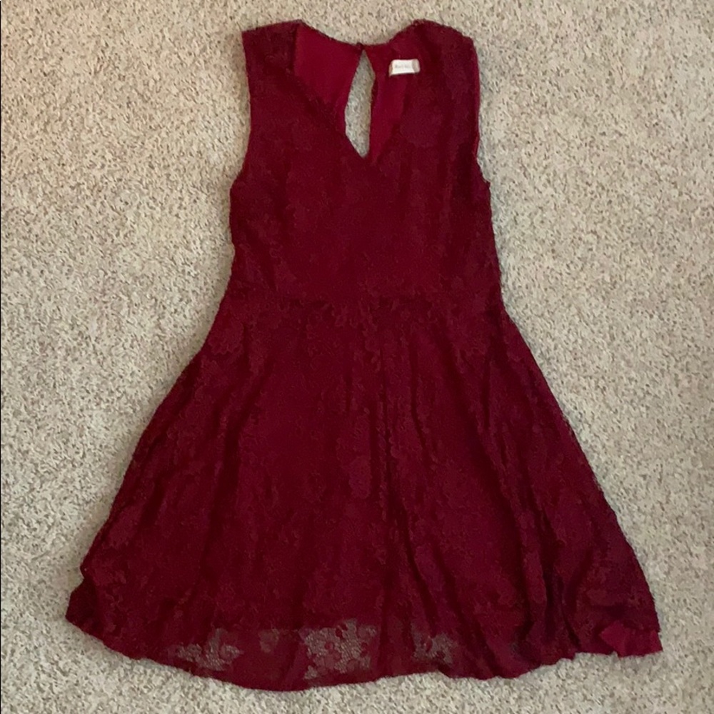 Red lace dress